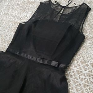 Silk Elegant Black Semi Formal Cocktail Tea Dress